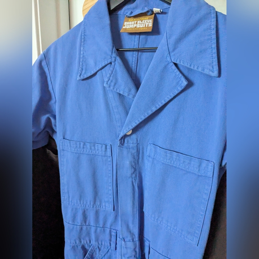 Big Bud Press Cornflower Blue Short Sleeve Jumpsuit - Small